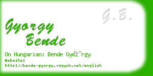 gyorgy bende business card